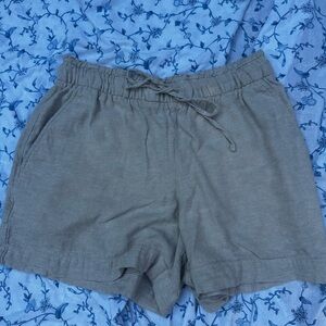 GAP Women's Linen Blend High Waist khaki Shorts